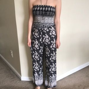 Black and White Boho Jumpsuit